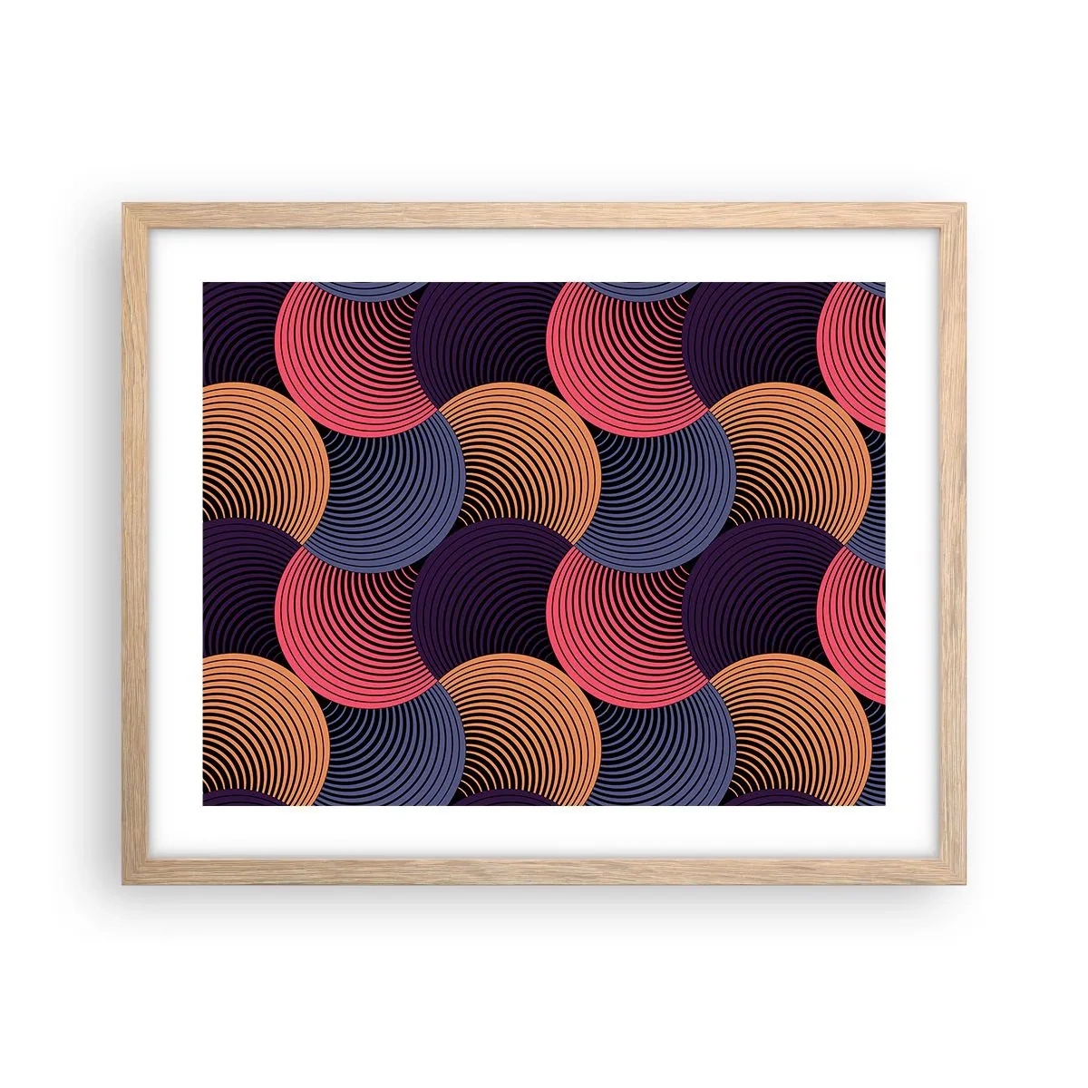 Póster en marco roble claro - En un ritmo circular - 50x40 cm
