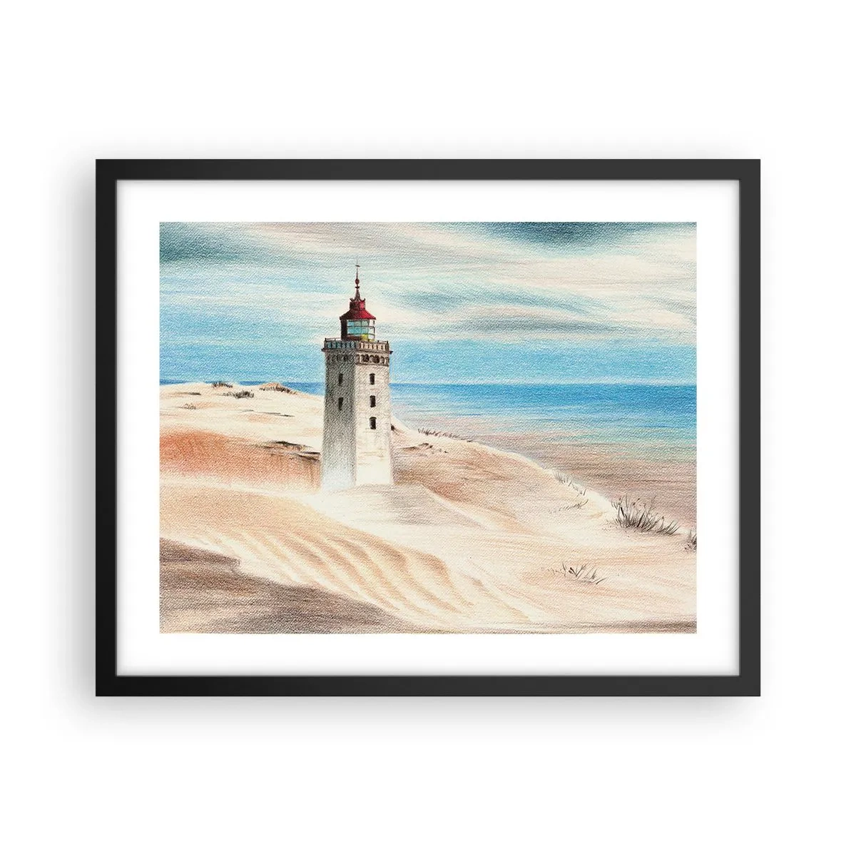 Póster en marco negro - Siempre mirando al mar - 50x40 cm