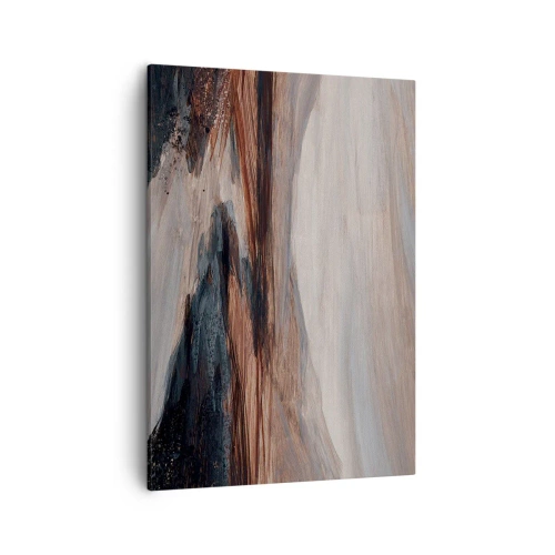 Cuadro sobre lienzo - Impresión de Imagen - Un paisaje pintoresco con un río y montañas. - 50x70cm -  Valle apacible - Decoración de pared moderna para salón y dormitorio ARTTOR