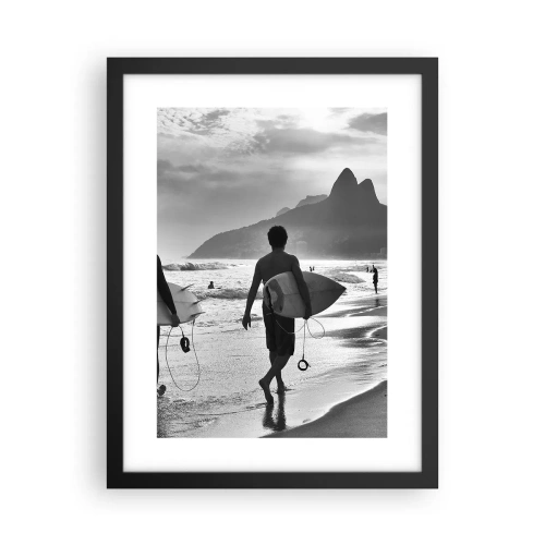 Póster en marco negro - Samba para una ola - 30x40 cm