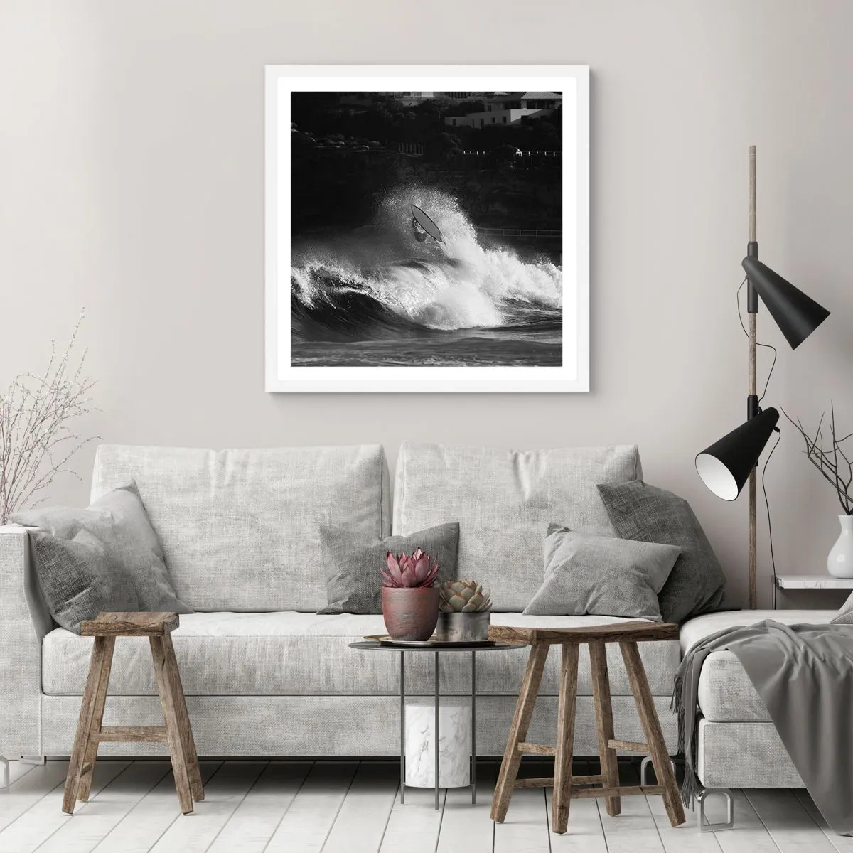 Póster en marco blanco - Desafío aceptado - 40x40 cm