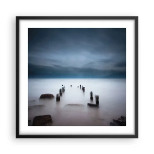 Póster en marco negro - El lago del pensamiento - 50x50 cm