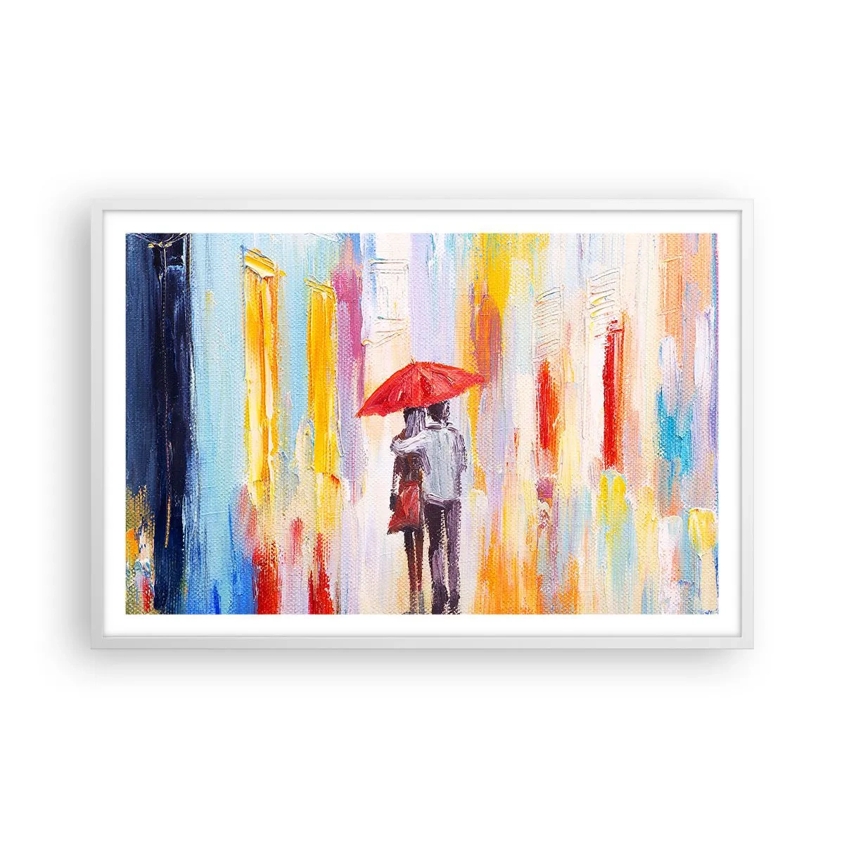 Póster en marco blanco - Que siga lloviendo - 91x61 cm