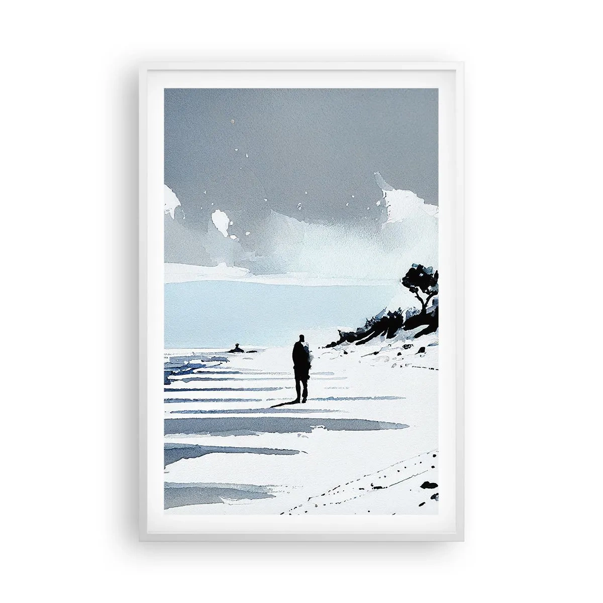 Póster en marco blanco - Solo conmigo mismo - 61x91 cm