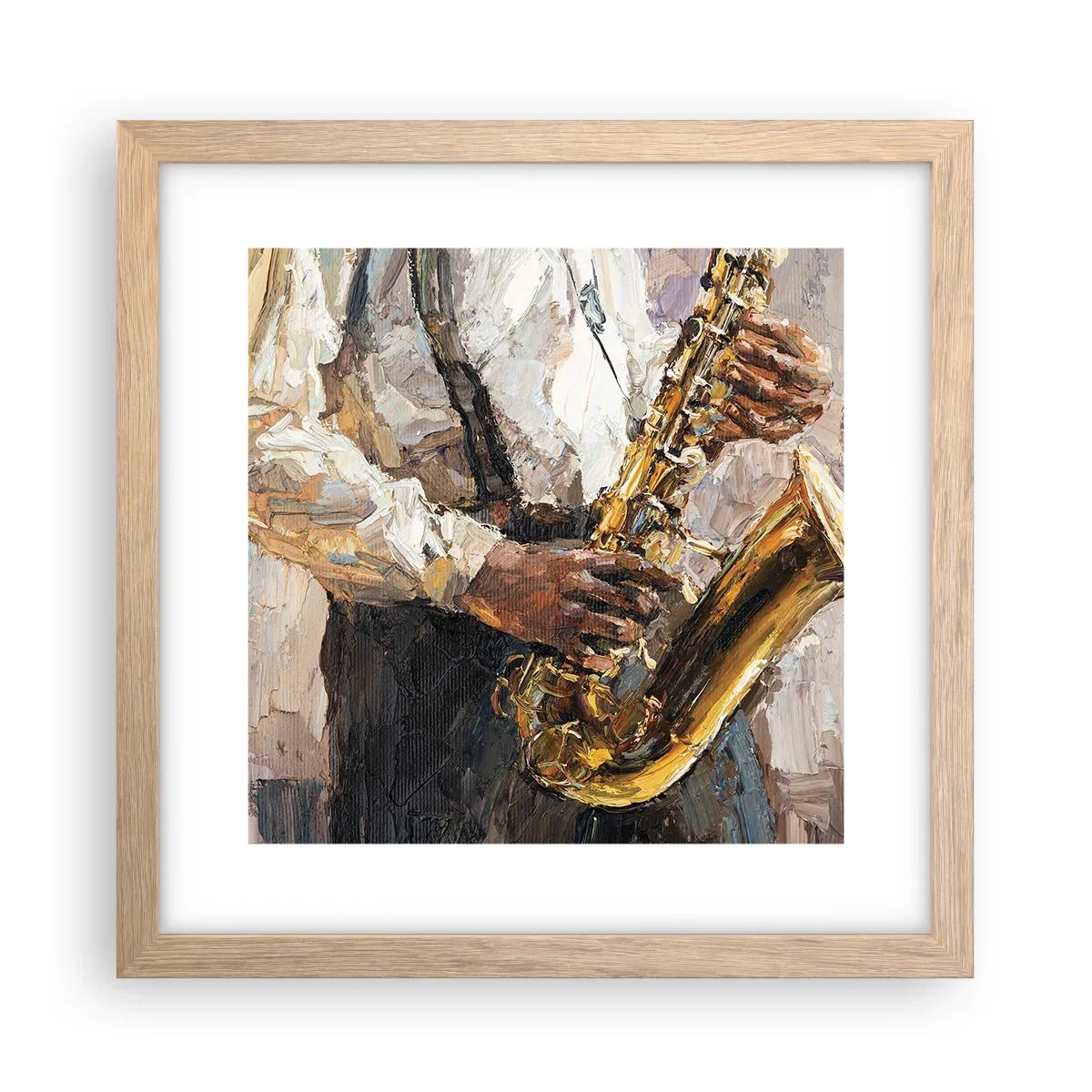 Póster en marco roble claro - Llegó el momento del solo - 30x30 cm