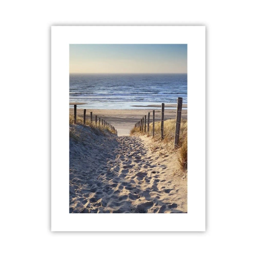 Póster - El sonido del mar, el canto de los pájaros, una playa virgen entre las dunas... - 30x40 cm