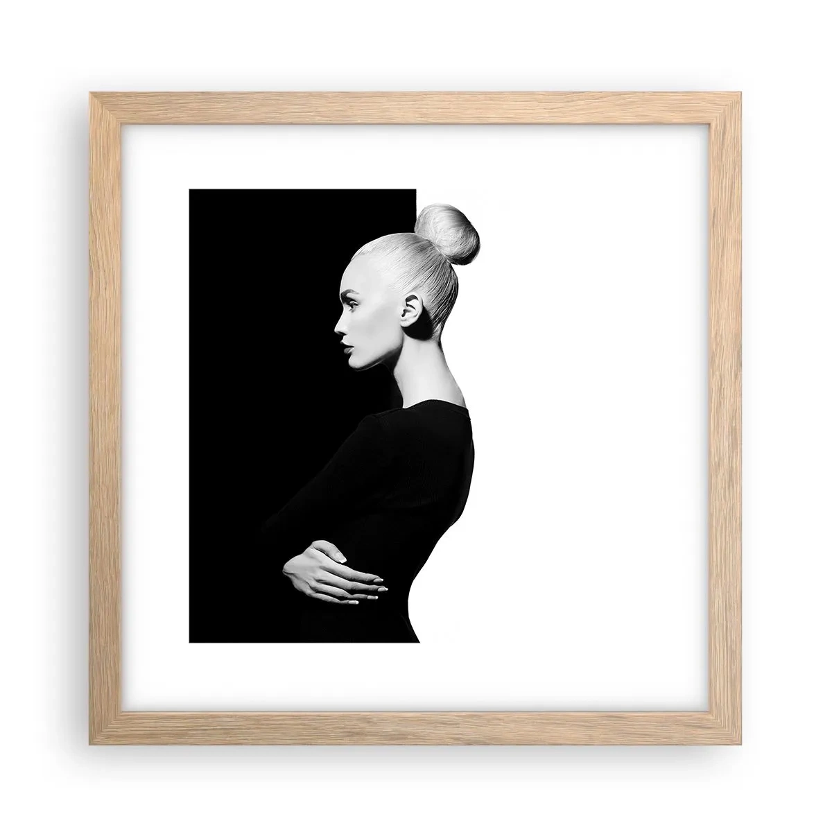 Póster en marco roble claro - Simplemente femenina - 30x30 cm