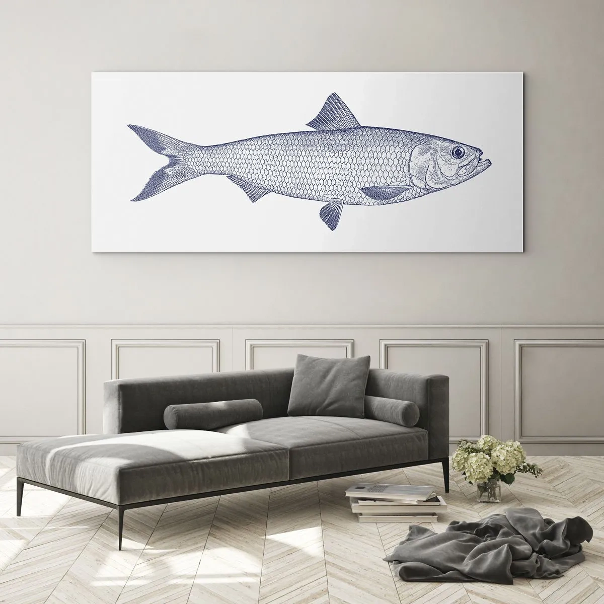 Cuadro sobre vidrio - Impresiones sobre Vidrio - Saludos desde los mares del norte - 100x40 cm