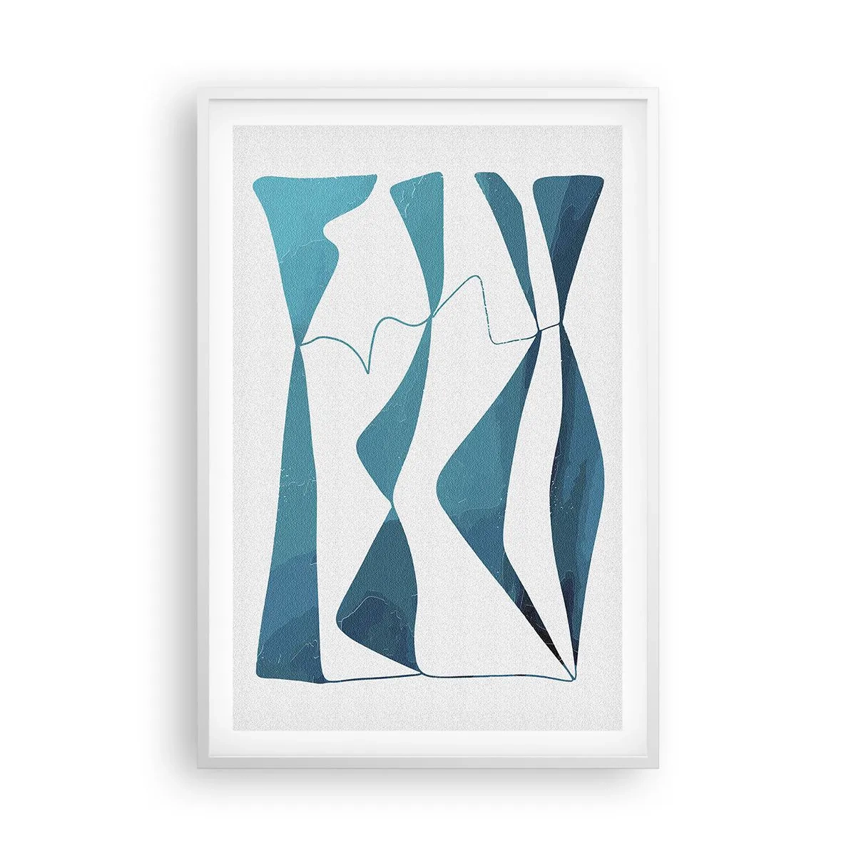Póster en marco blanco - Abstracción: un compuesto turquesa - 61x91 cm