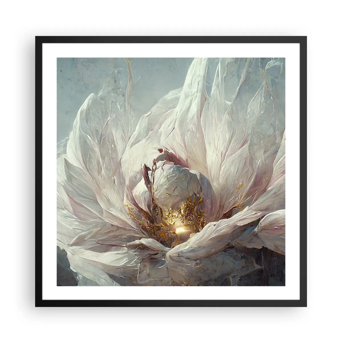 Póster en marco negro - Florece una vez cada cien años - 60x60 cm