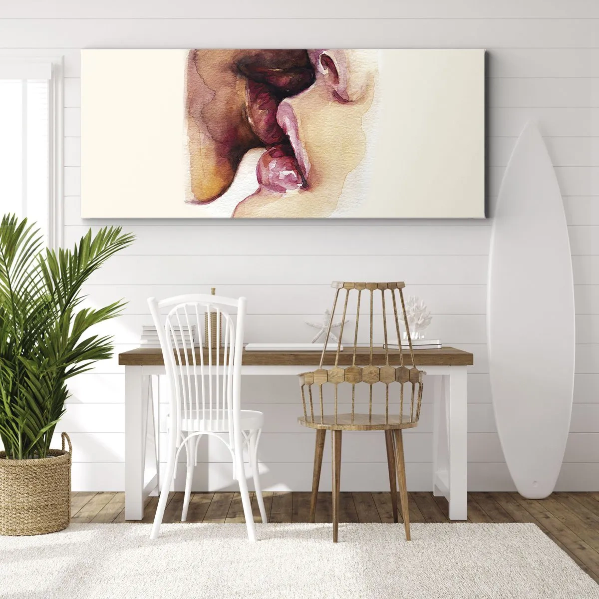 Cuadro sobre lienzo - Impresión de Imagen - Como la noche y el día, la tierra y el cielo - 100x40 cm