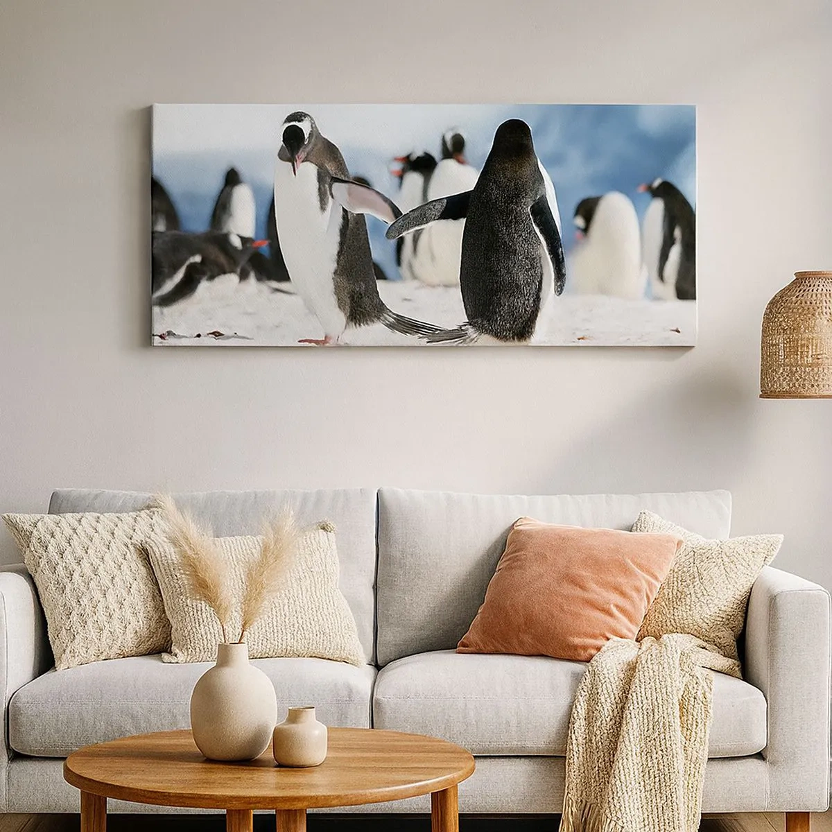 Cuadro sobre lienzo - Impresión de Imagen - Bailando en la nieve - 100x40 cm