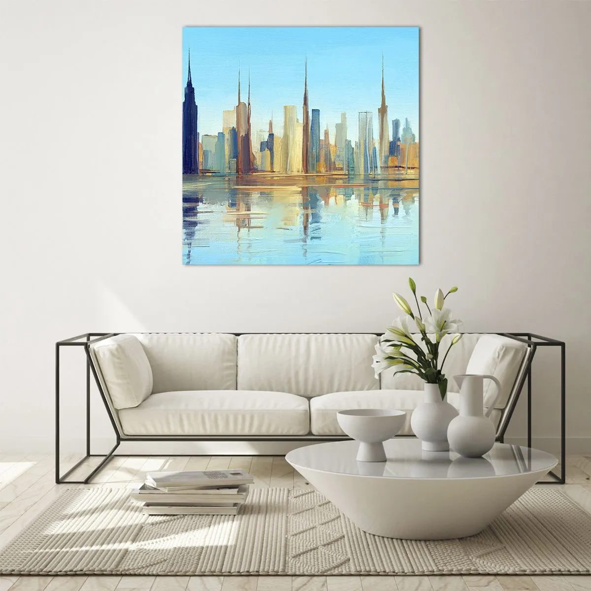 Cuadro sobre vidrio - Impresiones sobre Vidrio - Metrópolis soleada - 60x60 cm