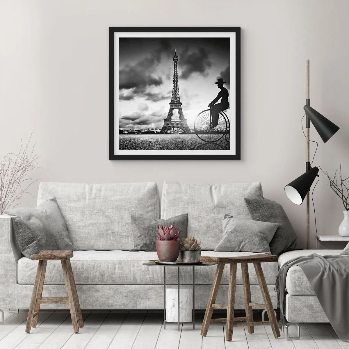 Póster en marco negro - Añoranza de la Belle Epoque - 50x50 cm