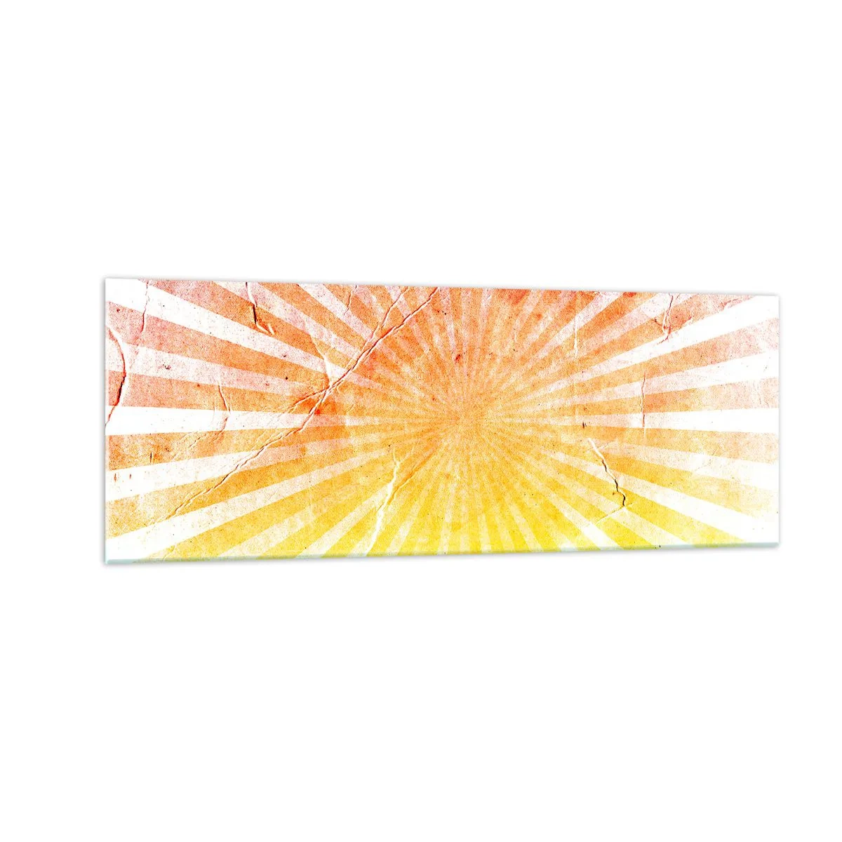 Cuadro sobre vidrio - Impresiones sobre Vidrio - Rayos de sol en tonos naranja y amarillo. - 140x50cm - Renacer del sol - Decoración de pared moderna para salón y dormitorio ARTTOR
