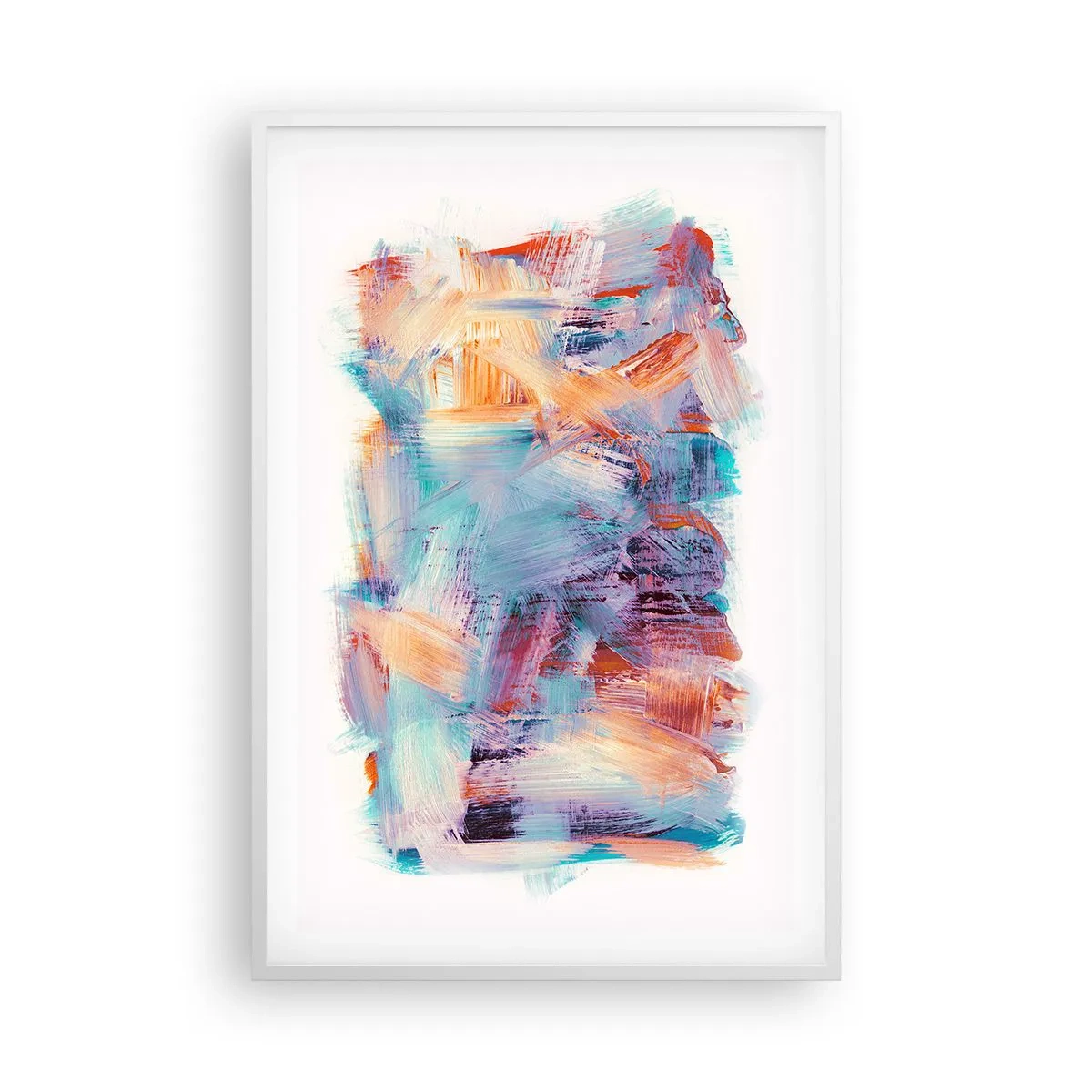 Póster en marco blanco - Colorido desorden - 61x91 cm