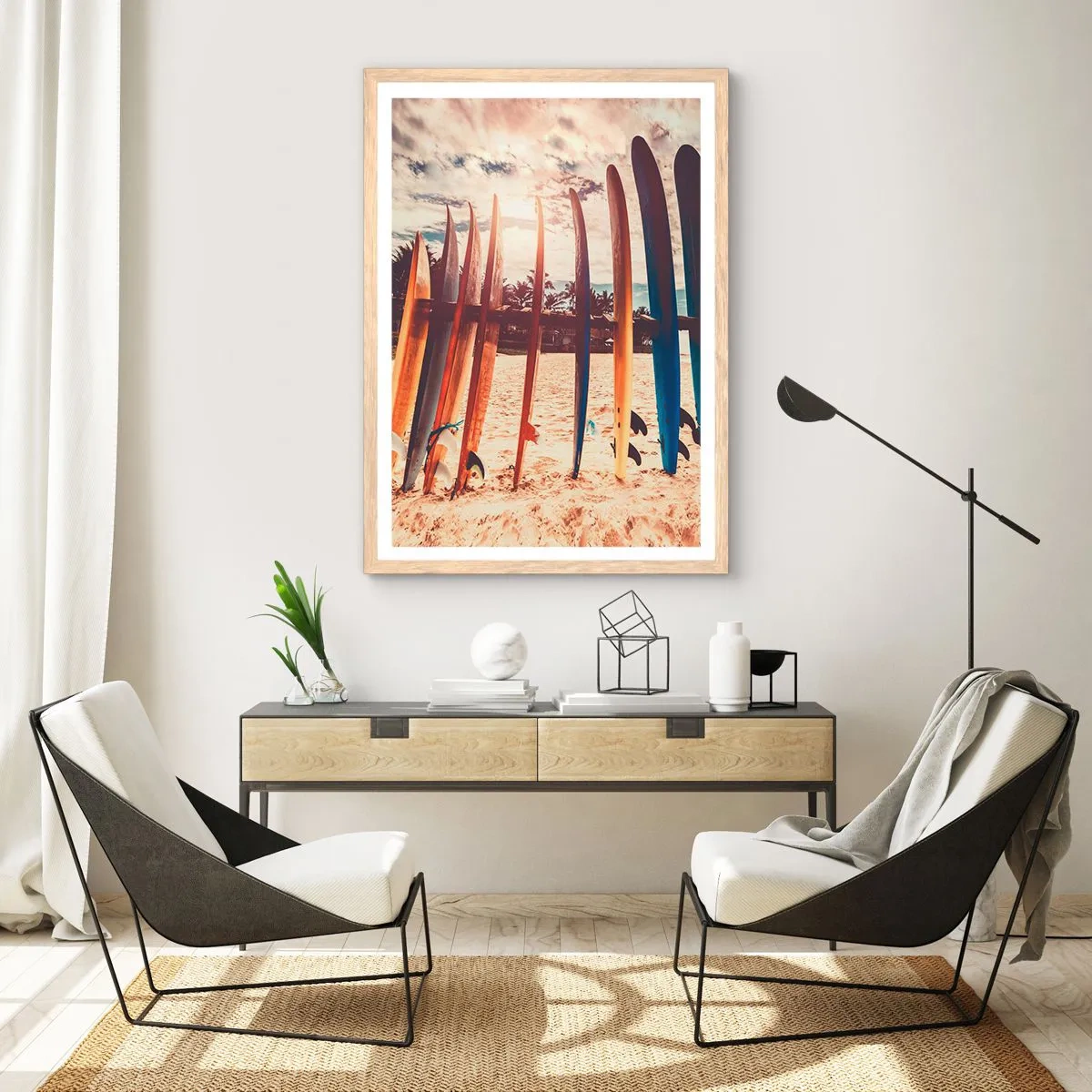 Póster en marco roble claro - Buenas noches, hasta mañana - 70x100 cm