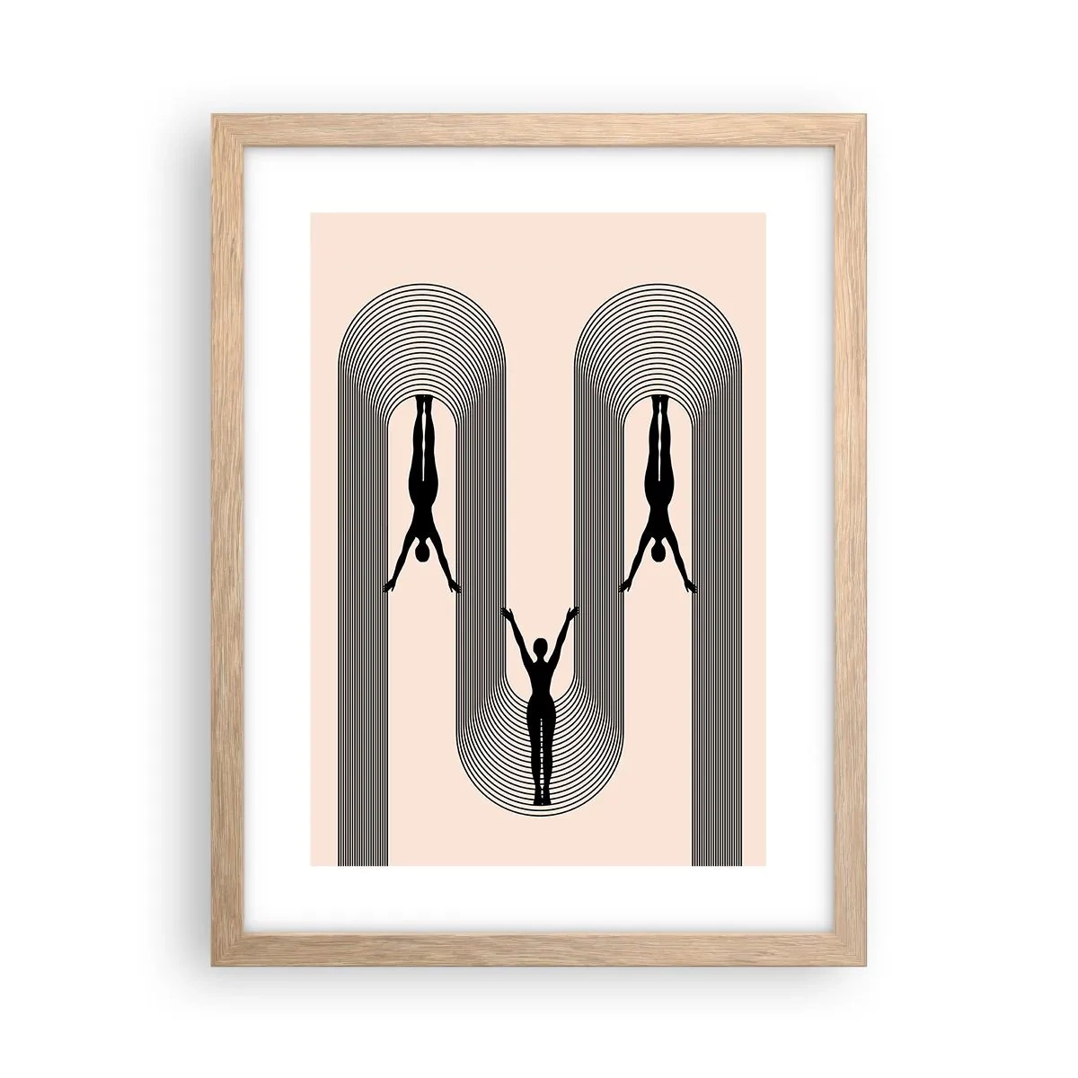 Póster en marco roble claro - Al revés, o no - 30x40 cm