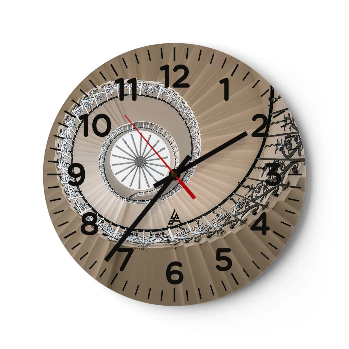 Reloj de pared - Reloj de vidrio - En el interior de una concha - 30x30 cm