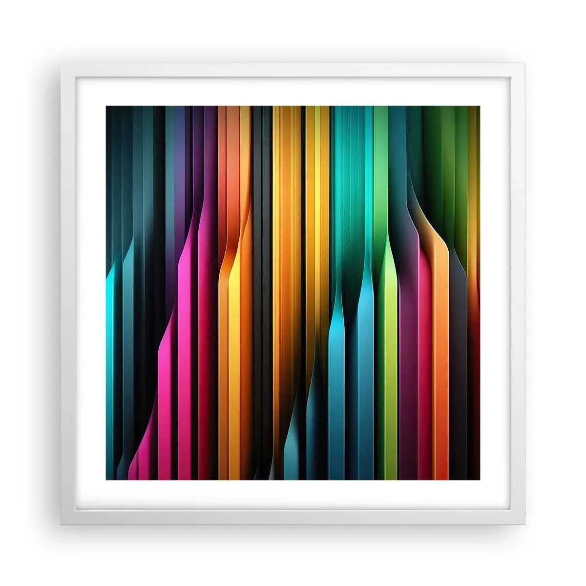 Póster en marco blanco - Órgano luminoso - 50x50 cm