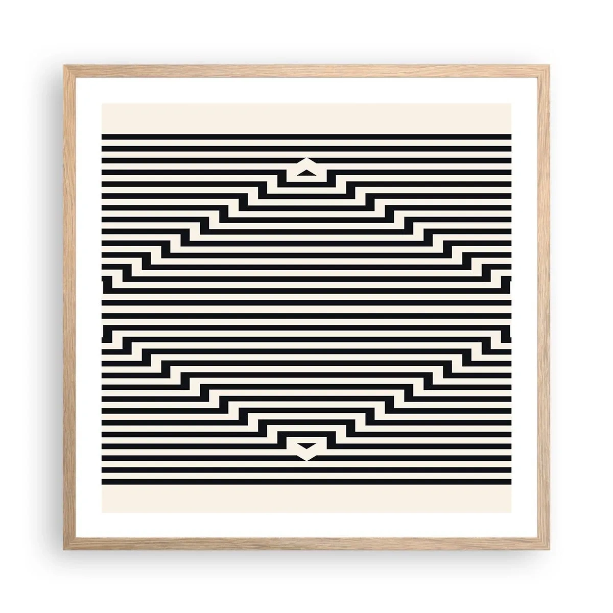 Póster en marco roble claro - Ilusión geométrica - 60x60 cm