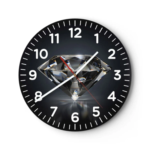 Reloj de pared - Reloj de vidrio - Riqueza y belleza - 30x30 cm