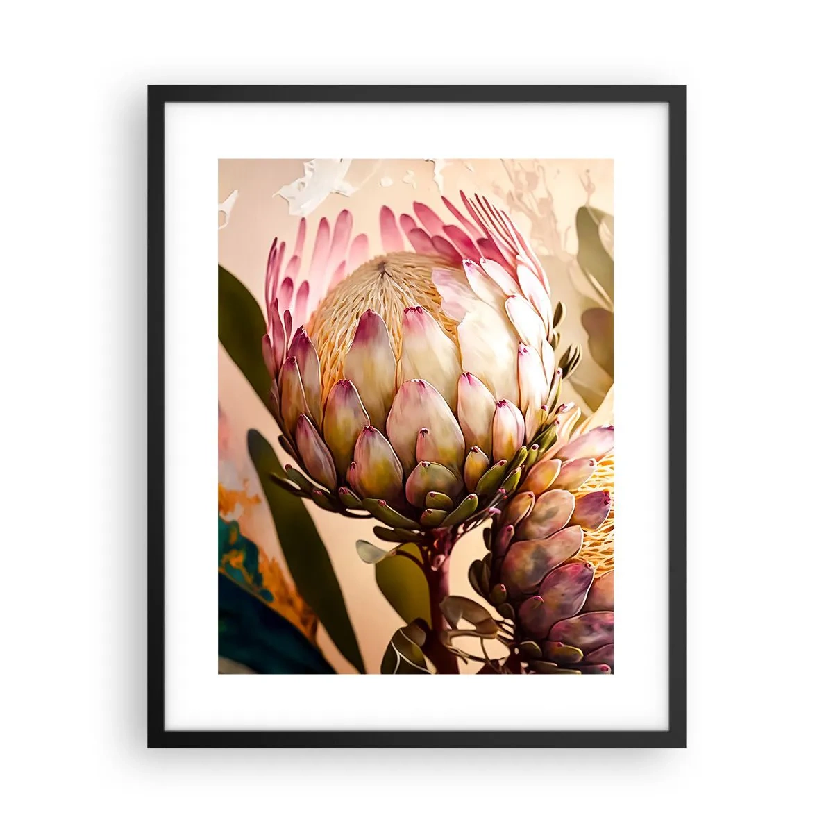 Póster en marco negro - Abrazados con ternura - 40x50 cm