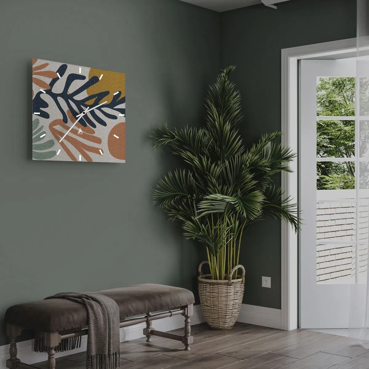 Reloj de pared - Reloj de vidrio - Mares de coral - 40x40 cm