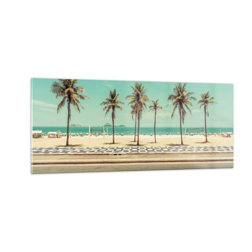 Cuadro sobre vidrio - Impresiones sobre Vidrio - En la playa - 100x40 cm