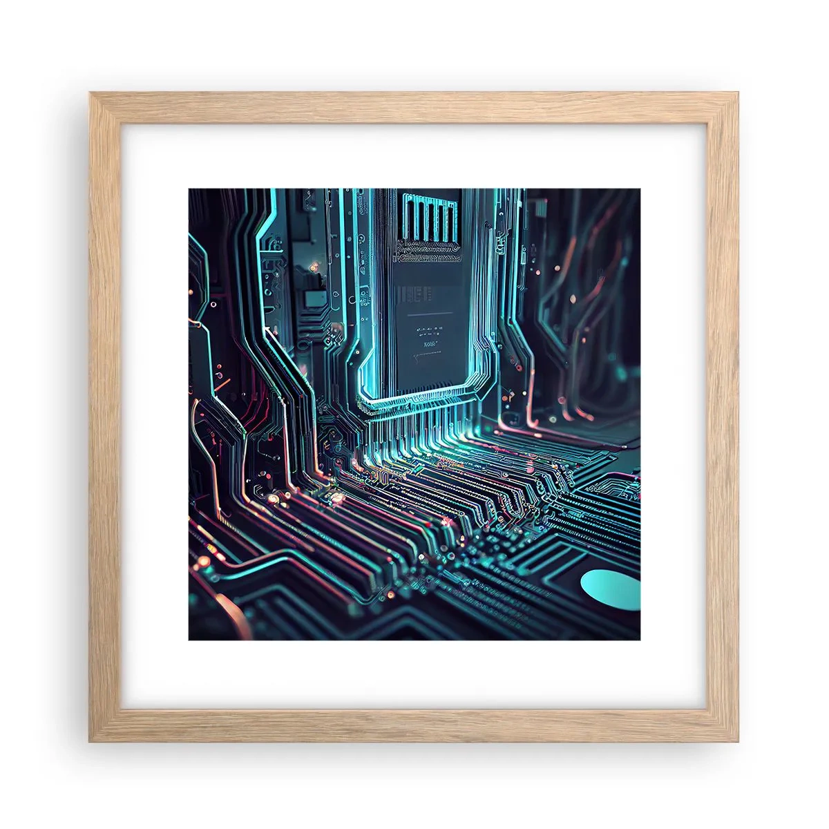 Póster en marco roble claro - Mi forma de pensar - 30x30 cm