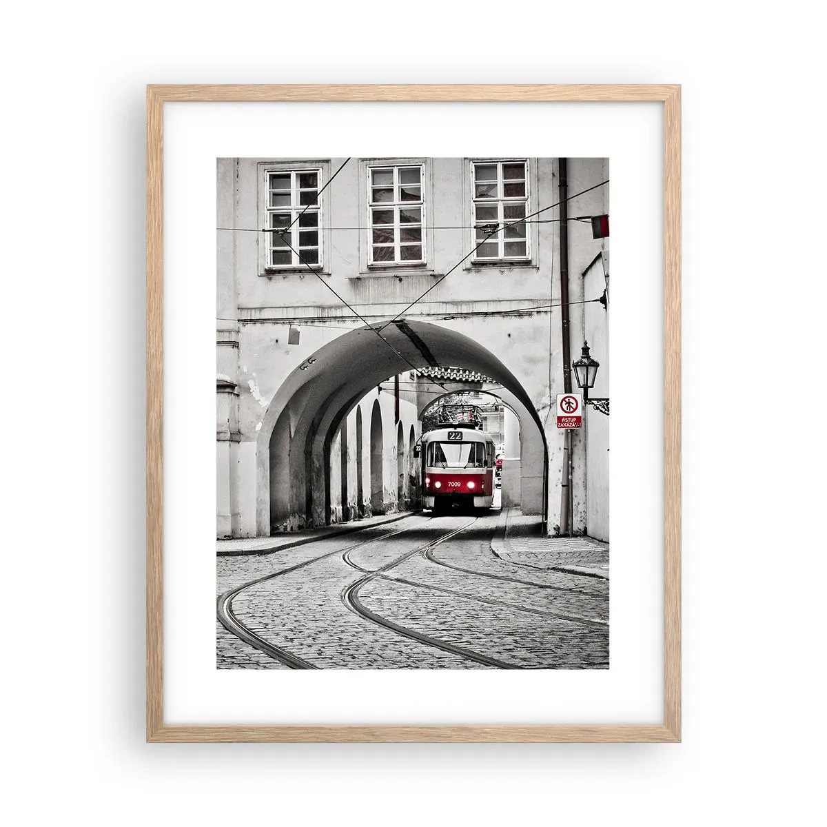 Póster en marco roble claro - A través del laberinto urbano - 40x50 cm