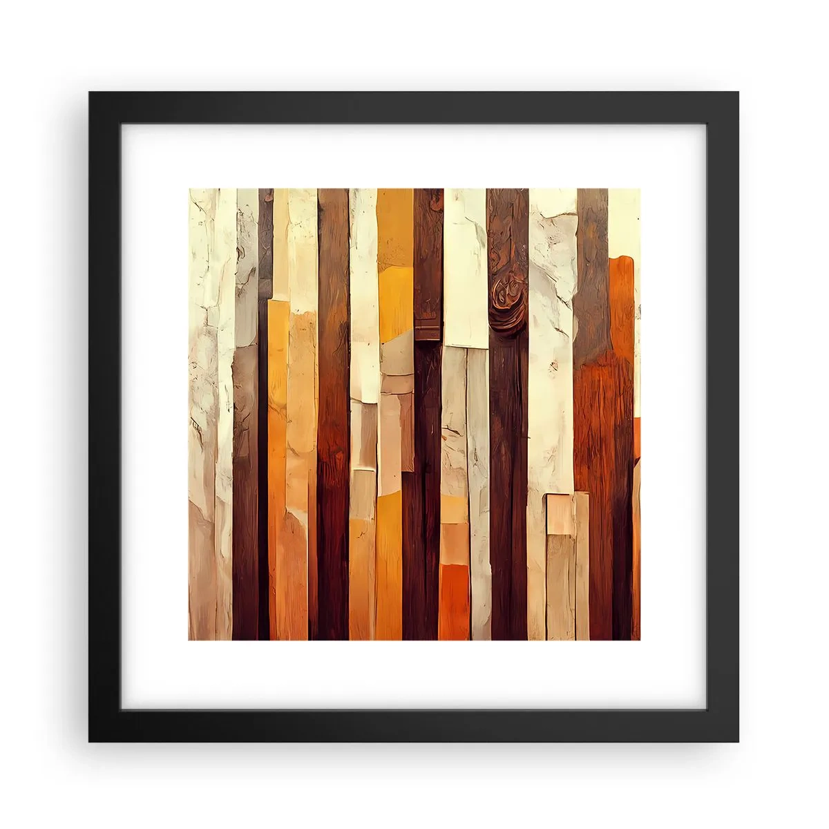 Póster en marco negro - Himno de los árboles del bosque - 30x30 cm