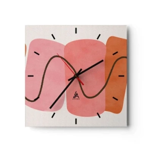 Reloj de pared - Reloj de vidrio - Suave movimiento de formas - 40x40 cm