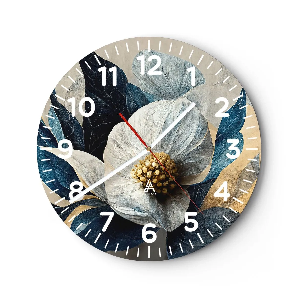 Reloj de pared - Reloj de vidrio - Con un corazón de oro - 30x30 cm