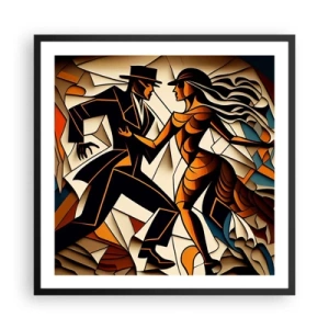 Póster en marco negro - Danza de pasión - 60x60 cm