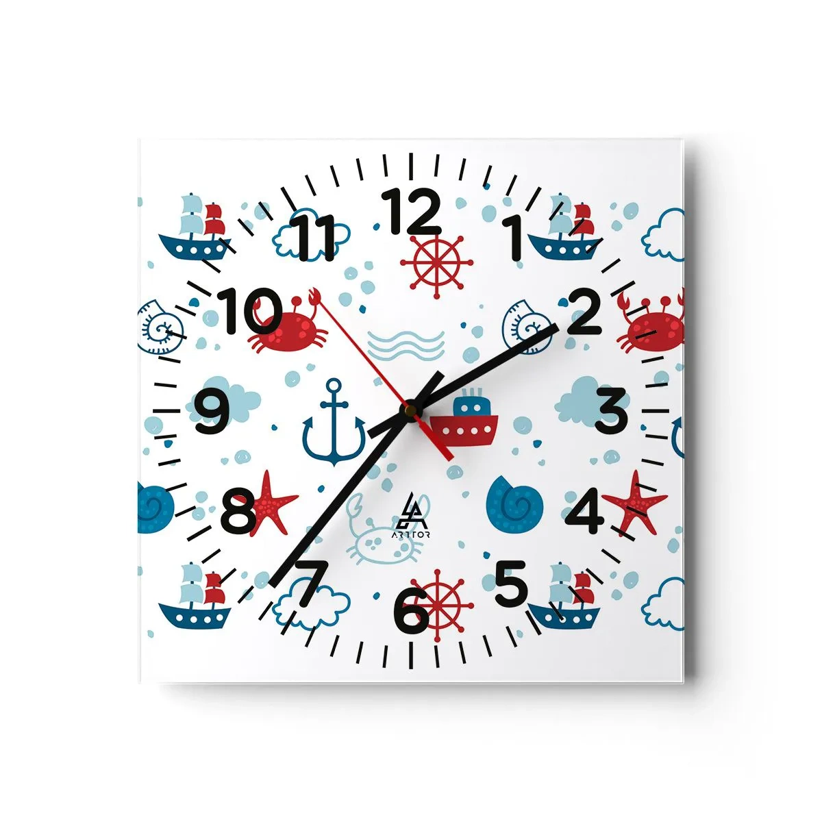 Reloj de pared - Reloj de vidrio - Un cuento de mar - 30x30 cm