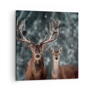 Cuadro sobre lienzo - Impresión de Imagen - El señor y la señora del bosque - 60x60 cm