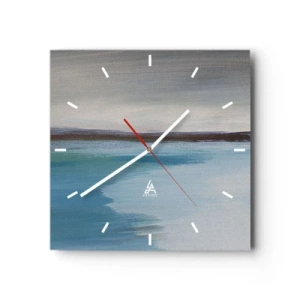 Reloj de pared - Reloj de vidrio - Paisaje horizontal - 40x40 cm