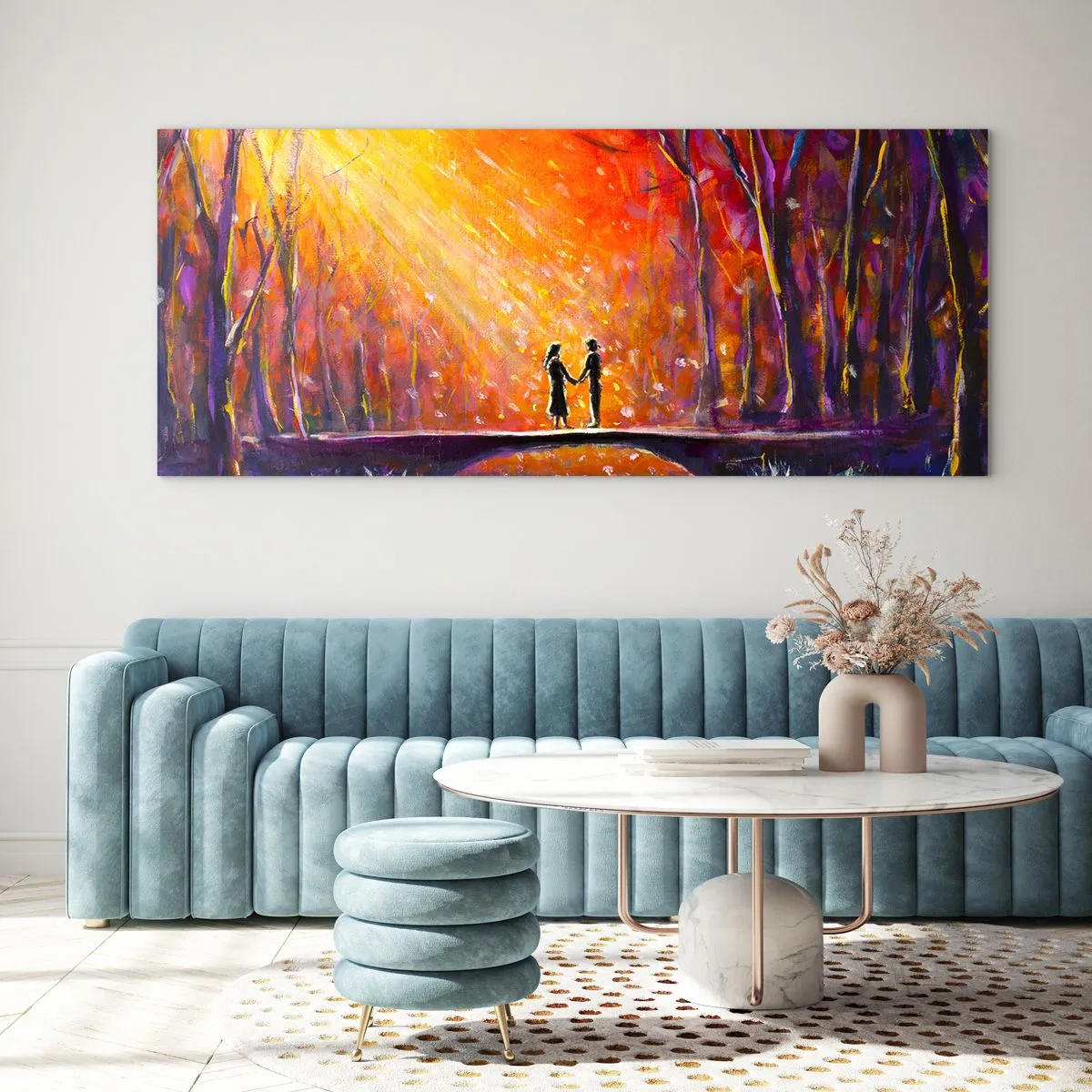 Cuadro sobre vidrio - Impresiones sobre Vidrio - El cielo también los ama - 100x40 cm