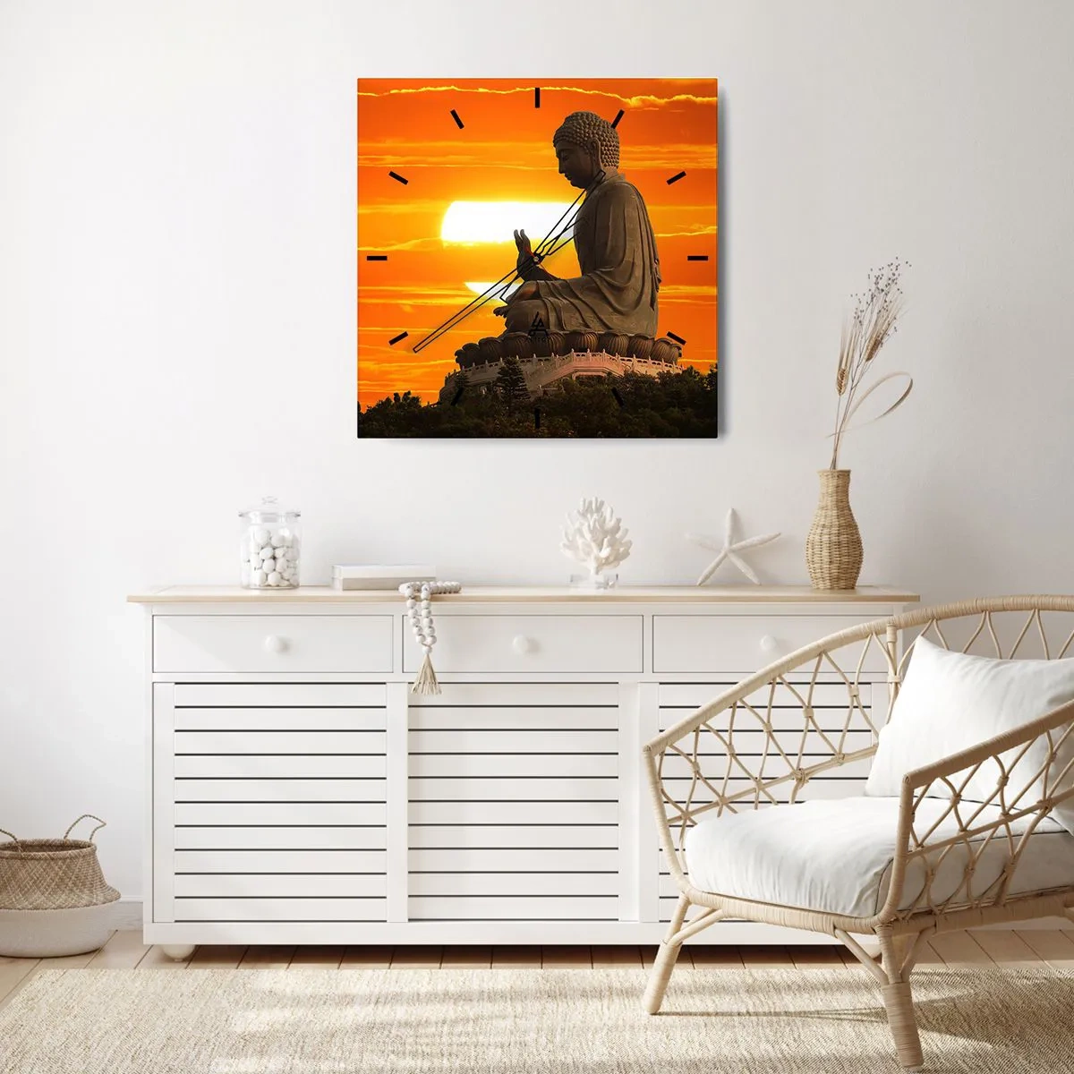 Reloj de pared - Reloj de vidrio - Sin miedo al mundo - 40x40 cm