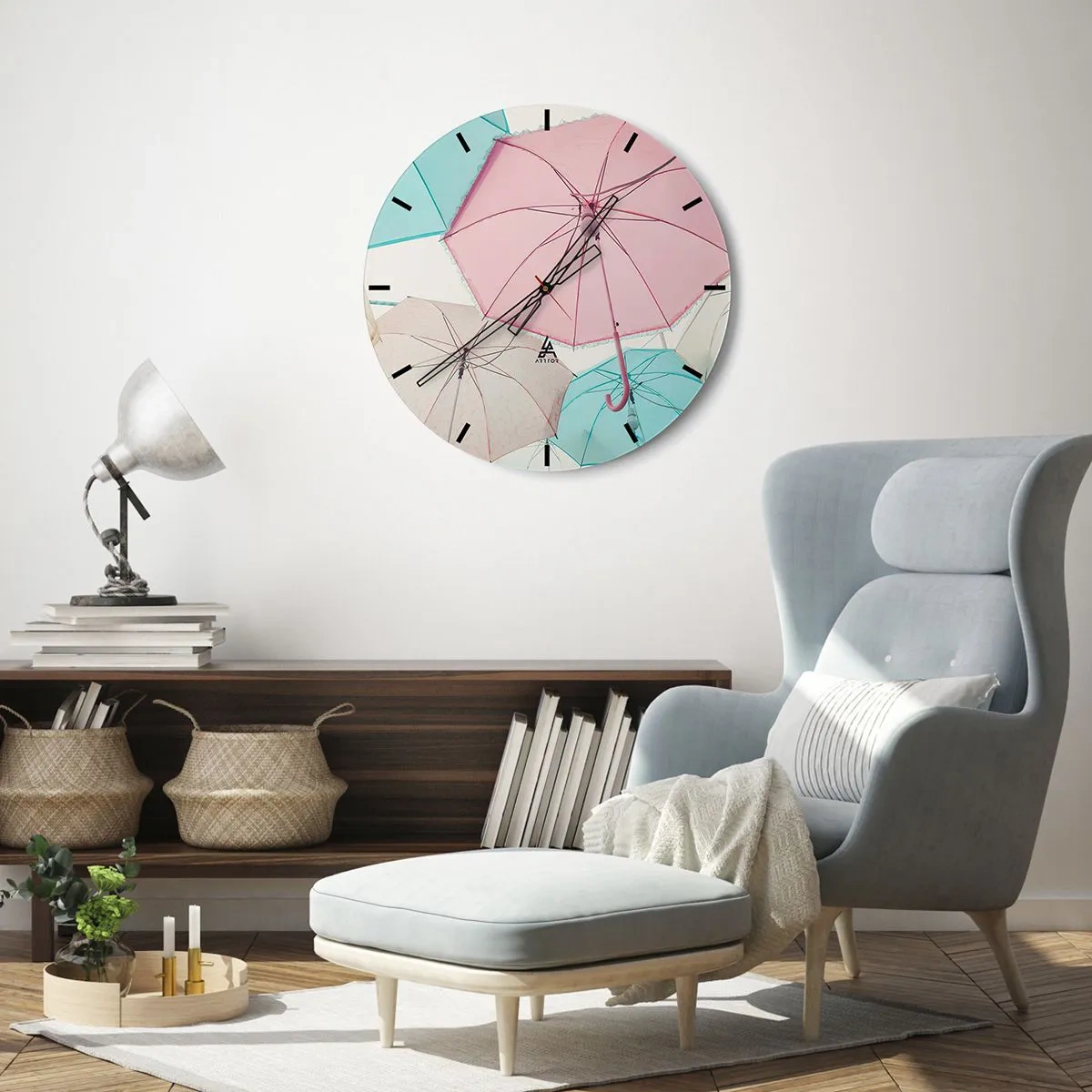 Reloj de pared - Reloj de vidrio - A veces el sol, a veces la lluvia - 40x40 cm