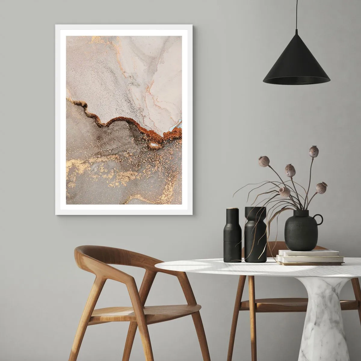 Póster en marco blanco - En la frontera de los colores - 50x70 cm