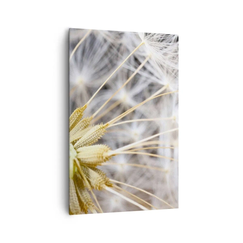 Cuadro sobre lienzo - Impresión de Imagen - Fotografía macro de un diente de león con semillas delicadas. - 80x120cm - Justo antes de volar - Decoración de pared moderna para salón y dormitorio ARTTOR