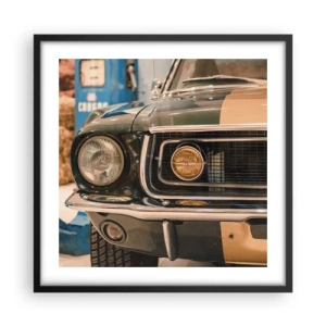 Póster en marco negro - Encuentro con una leyenda - 50x50 cm