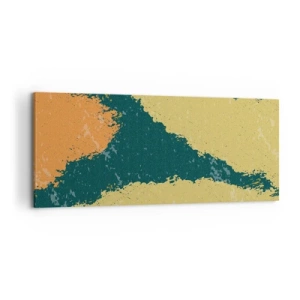 Cuadro sobre lienzo - Impresión de Imagen - Manchas abstractas en colores terrosos y verdes - 120x50cm - Abstracción - a cámara lenta - Decoración de pared moderna para salón y dormitorio ARTTOR