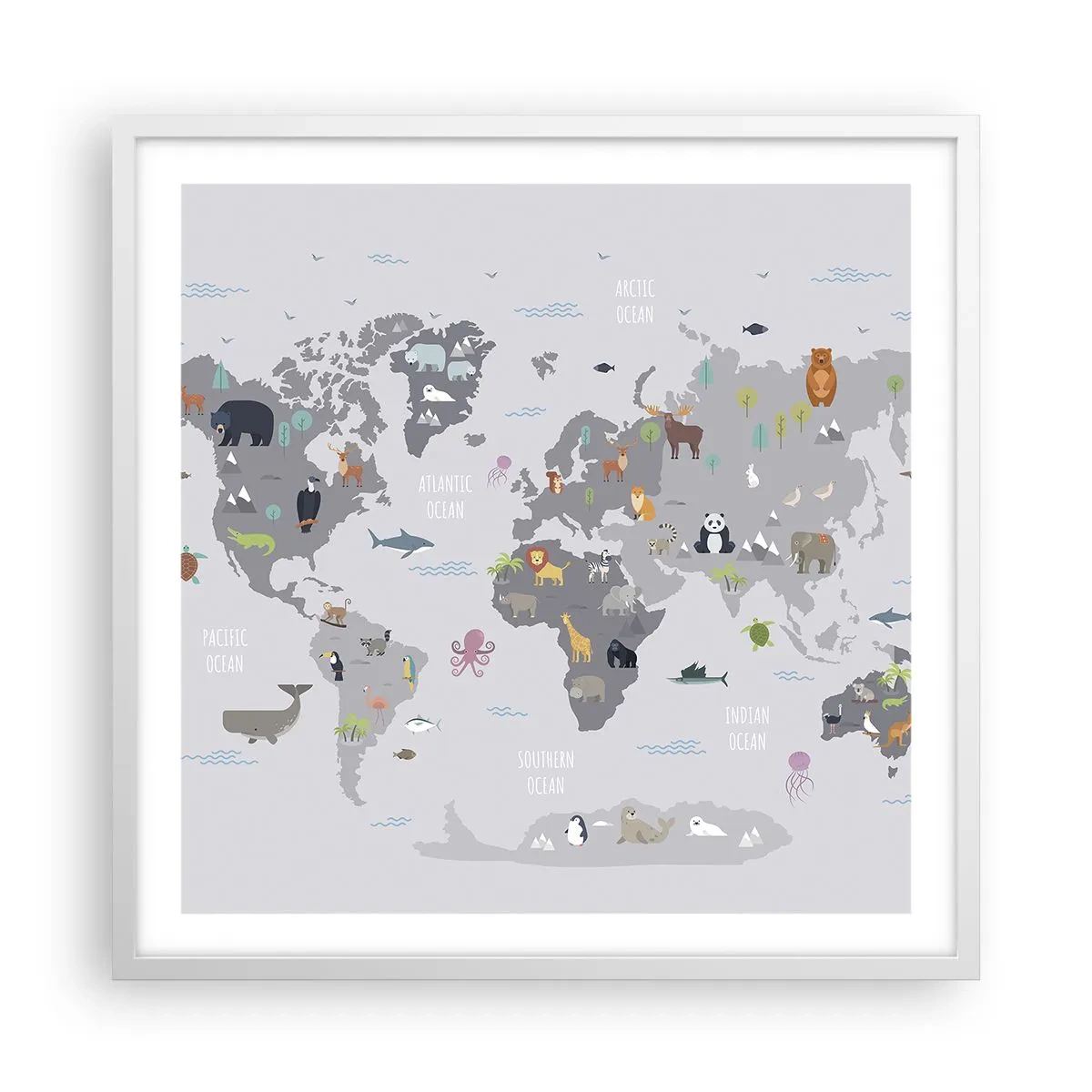 Póster en marco blanco - Dime de dónde eres... - 60x60 cm