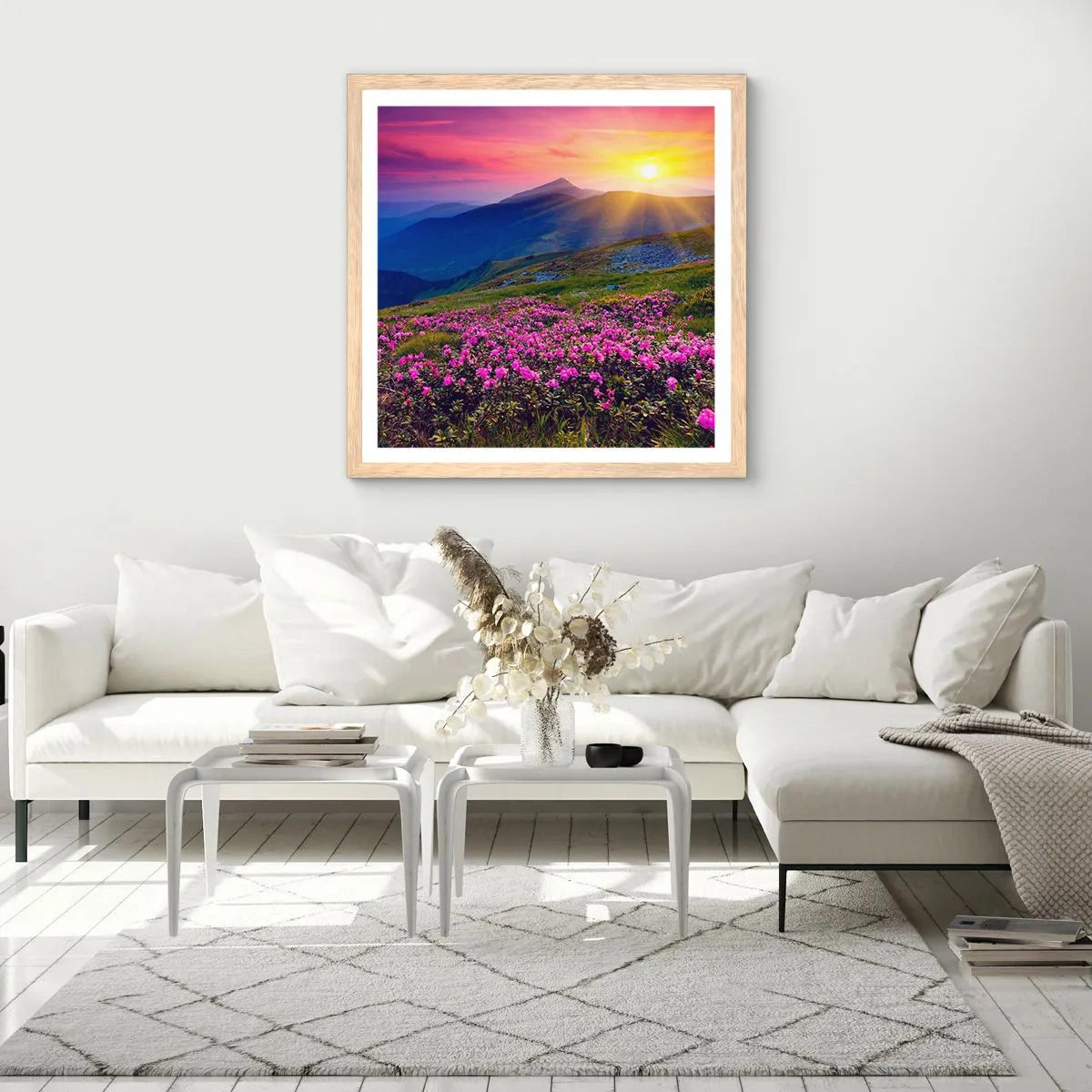 Póster en marco roble claro - ... Y el aroma a hierbas está por todas partes - 40x40 cm