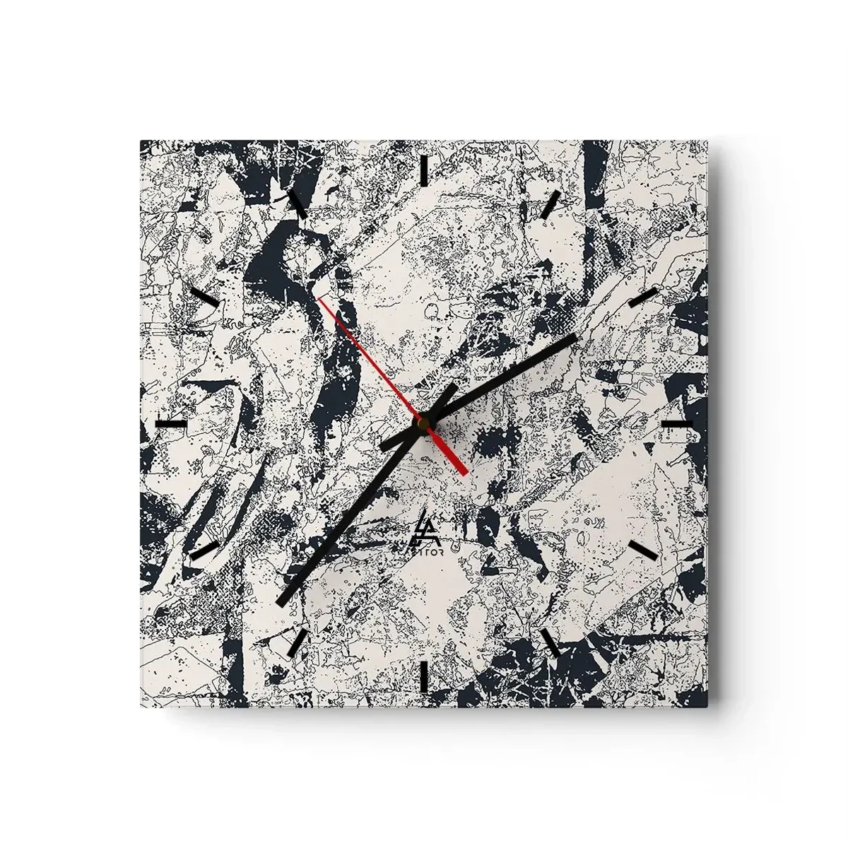 Reloj de pared - Reloj de vidrio - La interpenetración de los opuestos - 40x40 cm