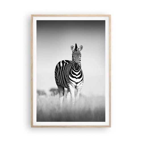 Póster en marco roble claro - Resulta que el mundo es blanco y negro - 70x100 cm