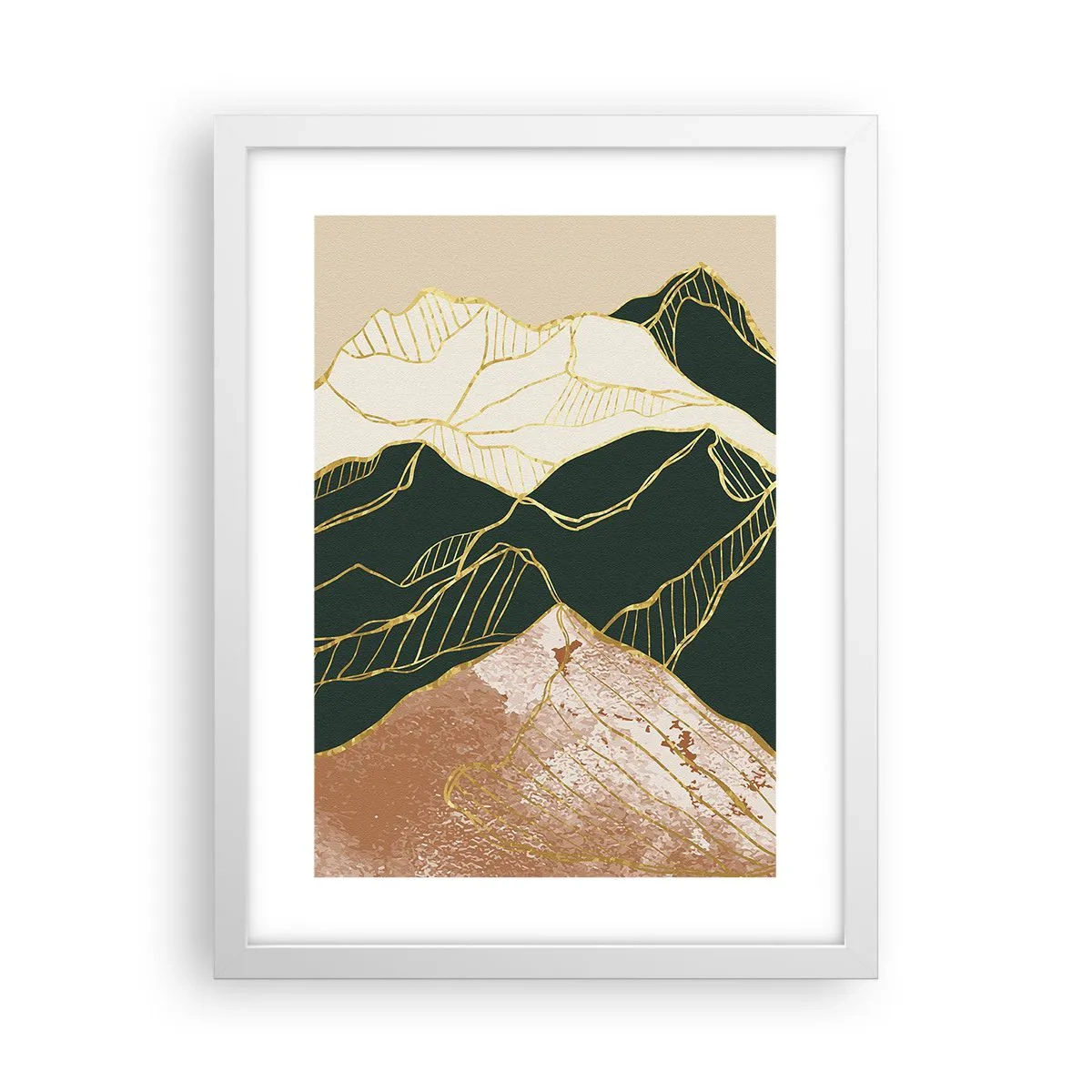 Póster en marco blanco - Picos de oro - 30x40 cm